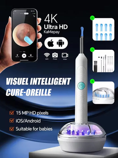 Generation-2, Visual Ear Wax Cleaner Camera Safe Earwax Removal Endoscope Ear Cleaning Tools Ear Care, Black, White Styles, Hot