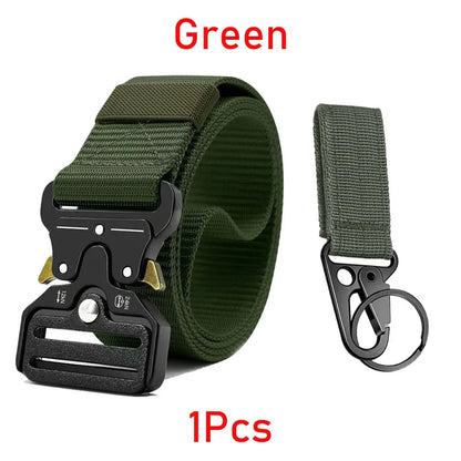 Versatile Men's Tactical Belts Outdoor Hunting Tactics Belt Red Ear Training 1100D Nylon Braided Casual Canvas Buckle Belt Men