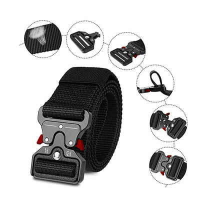 Versatile Men's Tactical Belts Outdoor Hunting Tactics Belt Red Ear Training 1100D Nylon Braided Casual Canvas Buckle Belt Men
