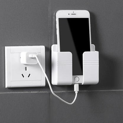 Punch-Free Wall Mount Storage Holder, Mobile Phone & Remote Control Organizer, Multifunctional Wall Rack for Home Bathroom