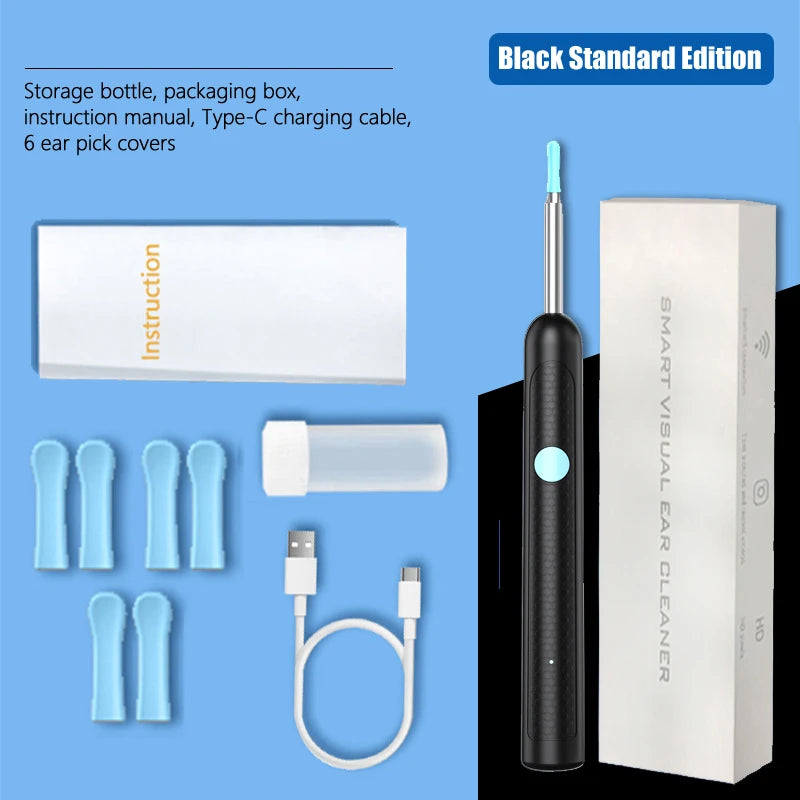 Generation-2, Visual Ear Wax Cleaner Camera Safe Earwax Removal Endoscope Ear Cleaning Tools Ear Care, Black, White Styles, Hot