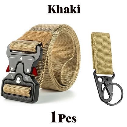 Versatile Men's Tactical Belts Outdoor Hunting Tactics Belt Red Ear Training 1100D Nylon Braided Casual Canvas Buckle Belt Men