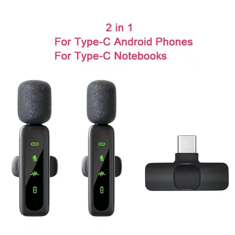 Lavalier Wireless Microphone 80mAh Rechargeable Battery Clip-On Podcast Mic for Streaming Vlogging Voice Recording Plug & Play