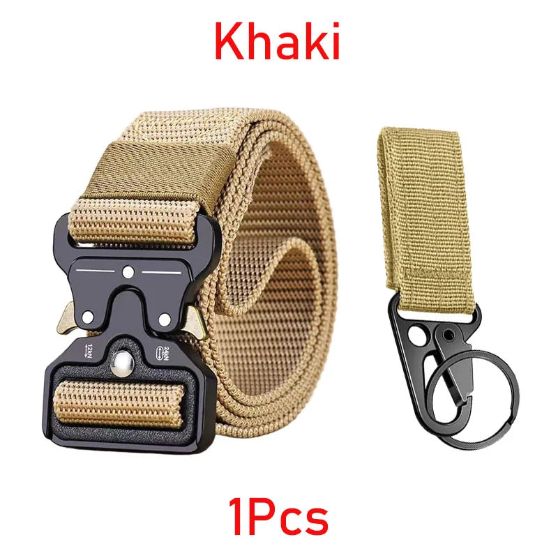 Versatile Men's Tactical Belts Outdoor Hunting Tactics Belt Red Ear Training 1100D Nylon Braided Casual Canvas Buckle Belt Men