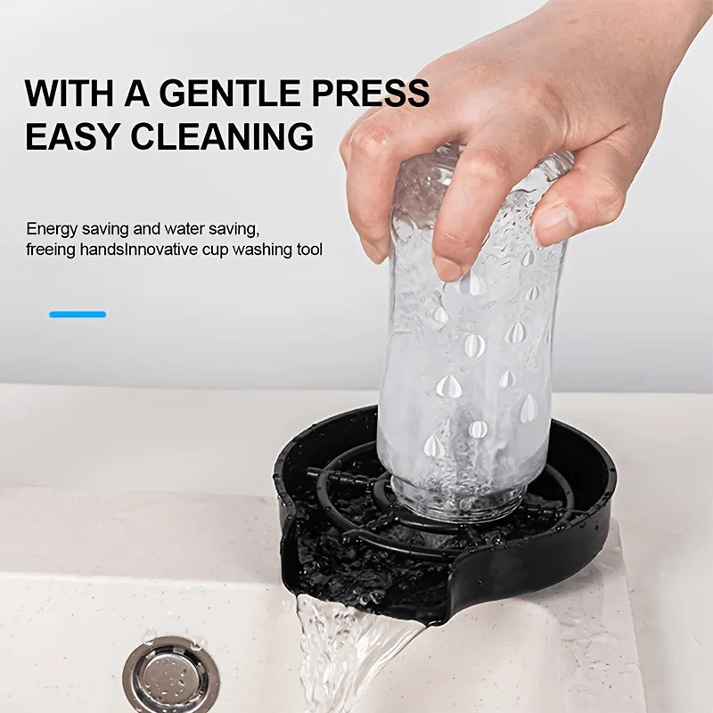 Automatic Glass Washer, High-Pressure Cleaning Machine, Car Glass Cup Cleaner, Kitchen Sink Accessories, Bar Beer Glass and Milk Tea Cup Cleaner, Capable of Cleaning Mugs, Glass Cups, Stemware, Thermos Cups, Cocktail Glasses,