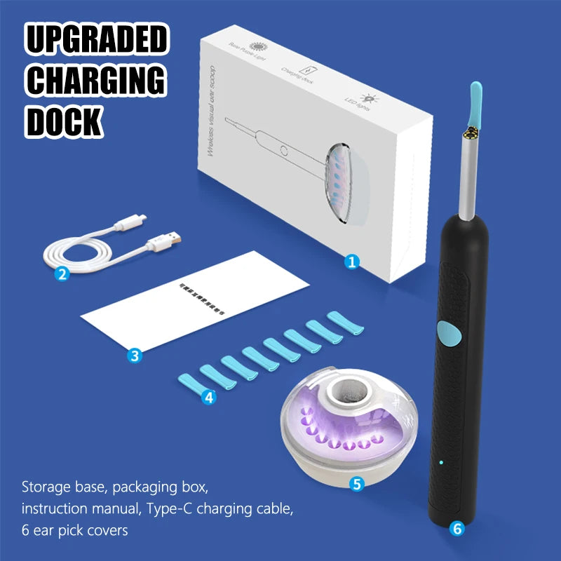 Generation-2, Visual Ear Wax Cleaner Camera Safe Earwax Removal Endoscope Ear Cleaning Tools Ear Care, Black, White Styles, Hot