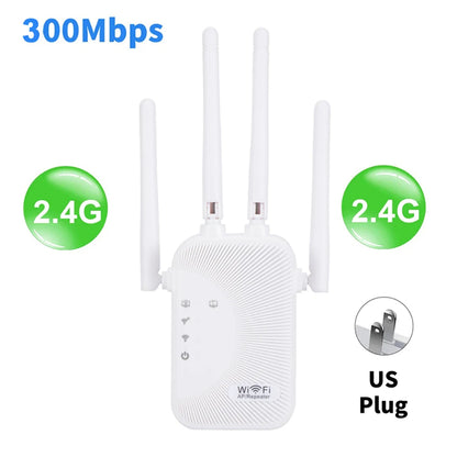 Kebidumei 1200Mbps WiFi Repeater 2.4G 5G Amplifier Home Office Network Range Extender WiFi Signal Booster Wireless Wi-Fi Router