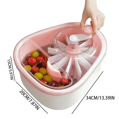 Fruit Cleaner Spinner Large Vegetable Scrubber Manual Salad Drainer Colander Basket Rapid Dry Berry Grape Washer Bowl Kitchen