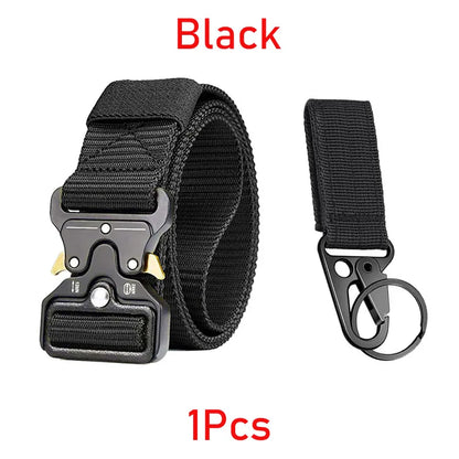 Versatile Men's Tactical Belts Outdoor Hunting Tactics Belt Red Ear Training 1100D Nylon Braided Casual Canvas Buckle Belt Men