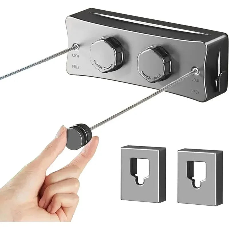 1pcs Stainless Steel Clothesline Anti-Rust Retractable Drying Rope for Indoor/Outdoor Balcony Bathroom Garments Home Accessories