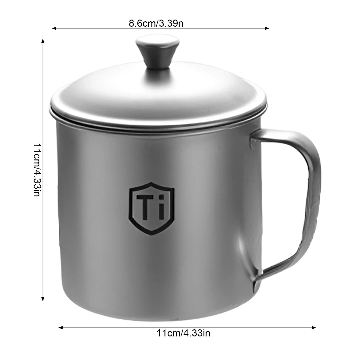 1pc Titanium Cup Titanium Water Mugs Camping Cups Ultralight Travel Mug With Folding Handle Titanium Lid Drinkware Outdoor Use