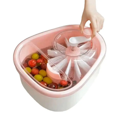 Fruit Cleaner Spinner Large Vegetable Scrubber Manual Salad Drainer Colander Basket Rapid Dry Berry Grape Washer Bowl Kitchen