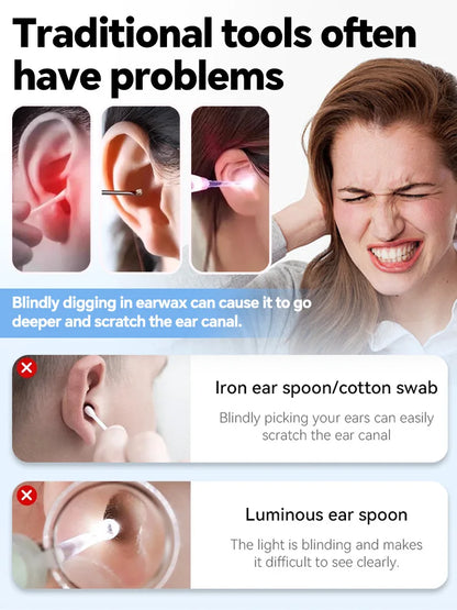 Generation-2, Visual Ear Wax Cleaner Camera Safe Earwax Removal Endoscope Ear Cleaning Tools Ear Care, Black, White Styles, Hot