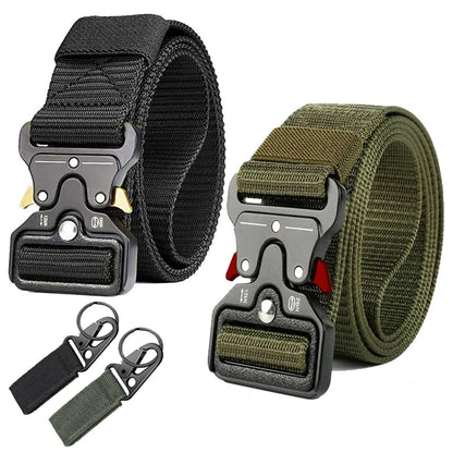 Versatile Men's Tactical Belts Outdoor Hunting Tactics Belt Red Ear Training 1100D Nylon Braided Casual Canvas Buckle Belt Men