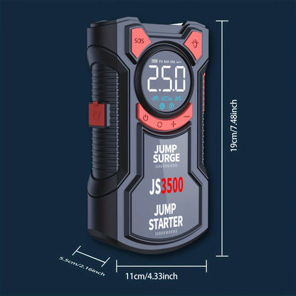 5-in-1 Jump Starter with Air Pump 3000A Peak Starter Box 150PSI Battery Pack with Digital Tire Inflator Car Battery Jump Starter