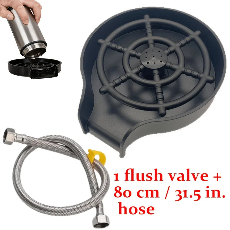 Automatic Glass Washer, High-Pressure Cleaning Machine, Car Glass Cup Cleaner, Kitchen Sink Accessories, Bar Beer Glass and Milk Tea Cup Cleaner, Capable of Cleaning Mugs, Glass Cups, Stemware, Thermos Cups, Cocktail Glasses,