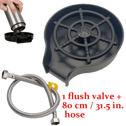 Automatic Glass Washer, High-Pressure Cleaning Machine, Car Glass Cup Cleaner, Kitchen Sink Accessories, Bar Beer Glass and Milk Tea Cup Cleaner, Capable of Cleaning Mugs, Glass Cups, Stemware, Thermos Cups, Cocktail Glasses,