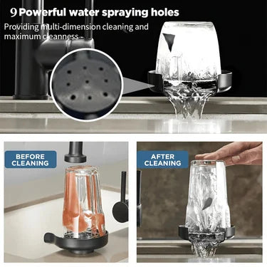 Automatic Glass Washer, High-Pressure Cleaning Machine, Car Glass Cup Cleaner, Kitchen Sink Accessories, Bar Beer Glass and Milk Tea Cup Cleaner, Capable of Cleaning Mugs, Glass Cups, Stemware, Thermos Cups, Cocktail Glasses,